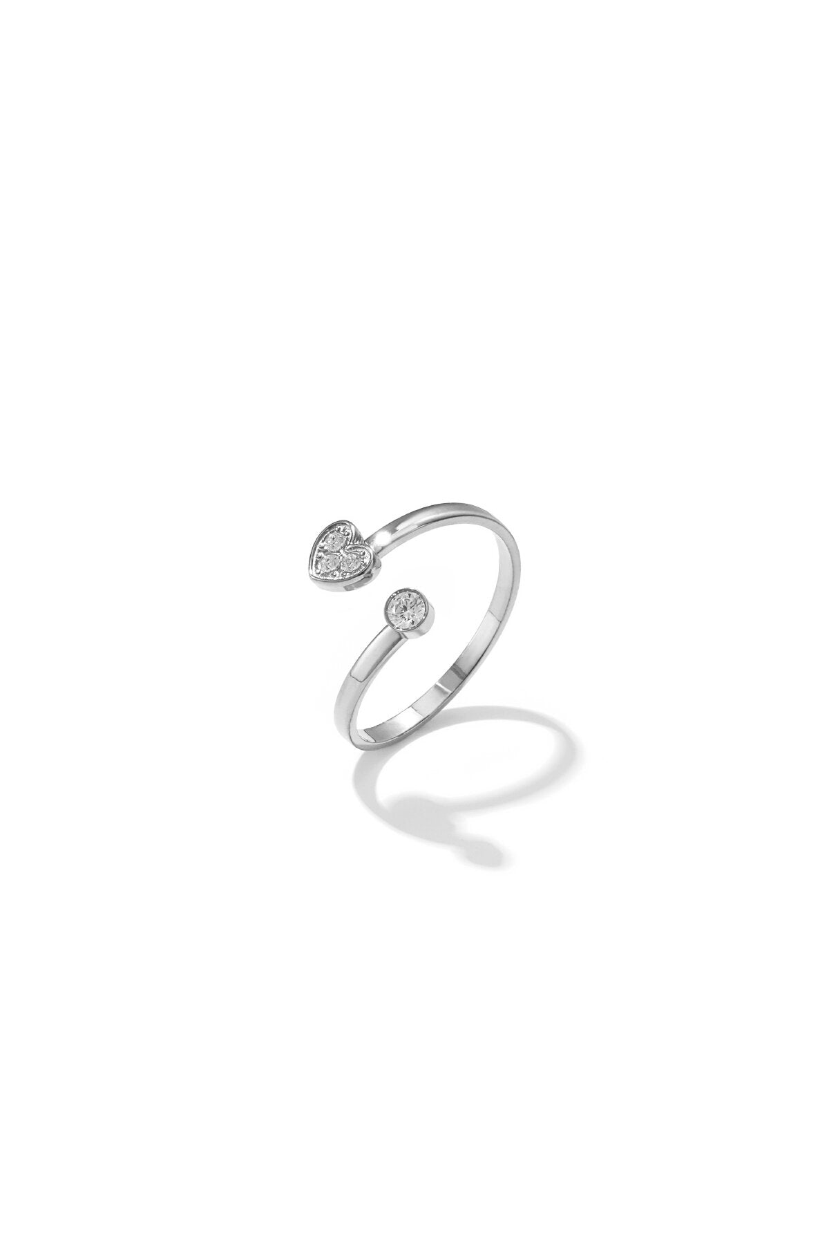 Anillo Piccolo Cuore · corazón minúsculo de circonitas, acero dorado — vista 3