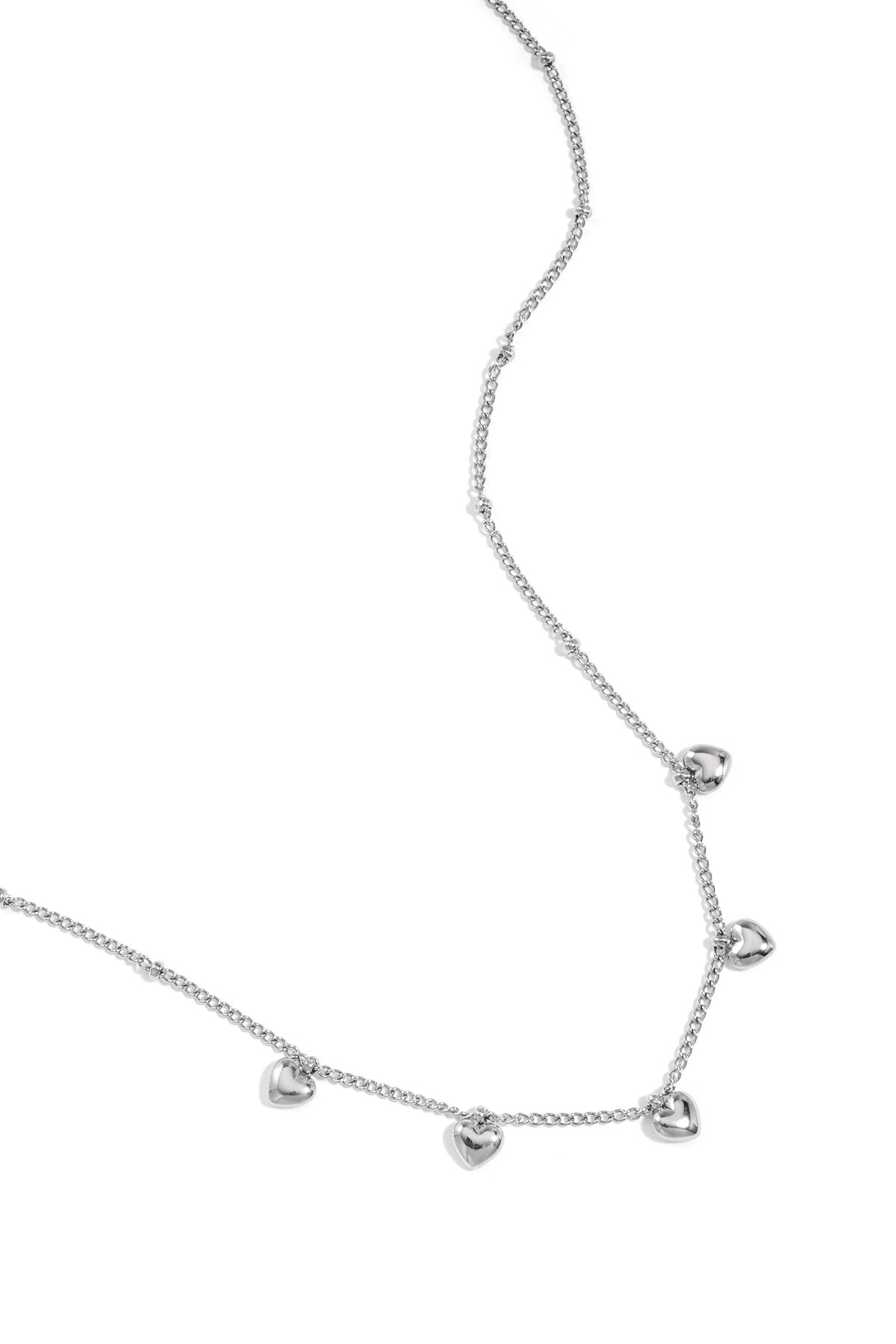 Collar Cuoricini · corazones colgantes de acero dorado — vista 4