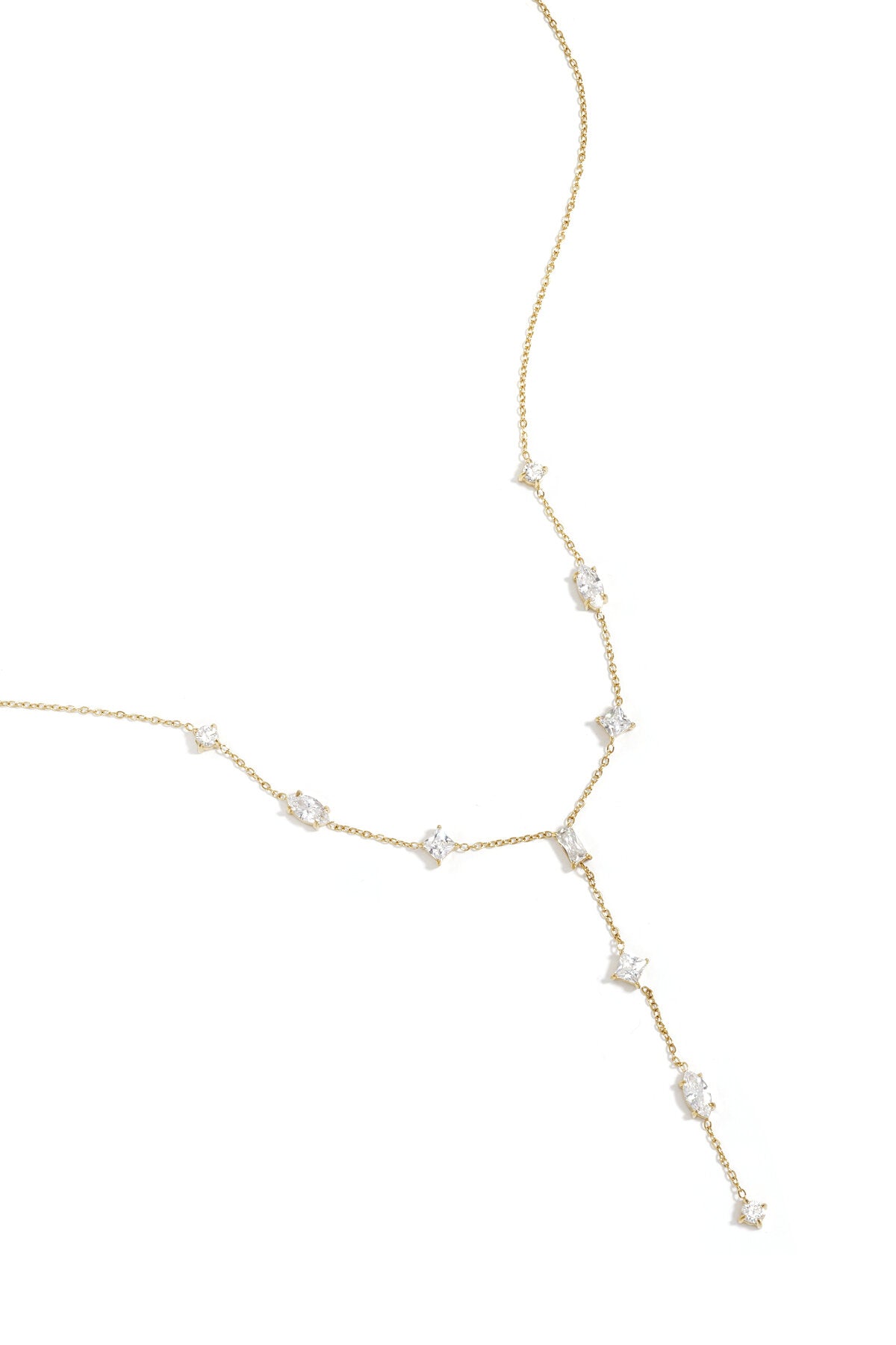 Collar Lariat Perline · cuentas en acero dorado — vista 5