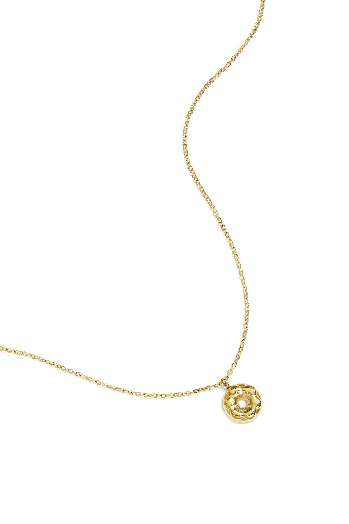 Collar Sorrisino · medallón pequeño de acero dorado