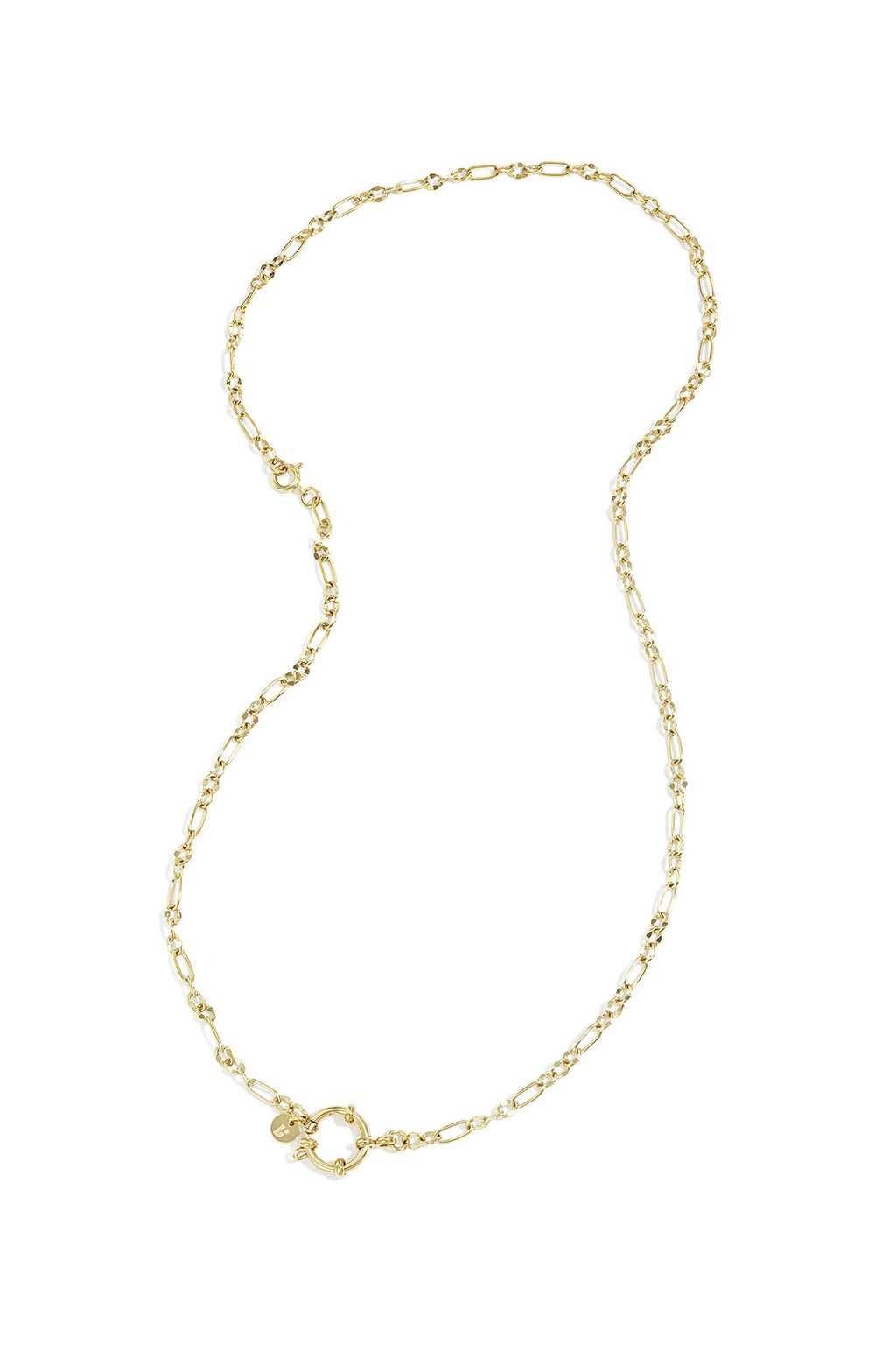 Collar Figaro · cadena fina de acero dorado