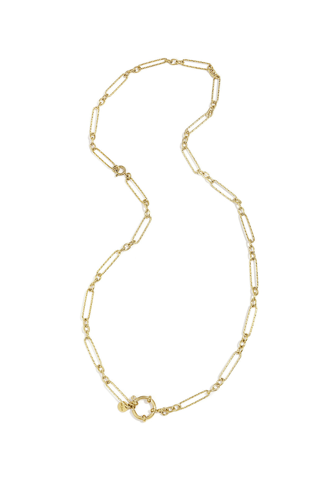Collar Misto · cadena mixta de acero dorado