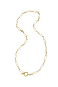 Collar Misto · cadena mixta de acero dorado