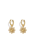 Pendientes Margherita · flor de circonitas en acero dorado