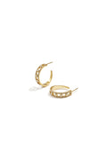 Pendientes Cerchio · aro con circonitas, acero dorado