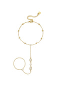 Pulsera-anillo Mano · cadena con circonitas