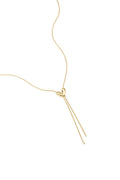 Collar Lariat Cuore · corazón deslizante de acero dorado