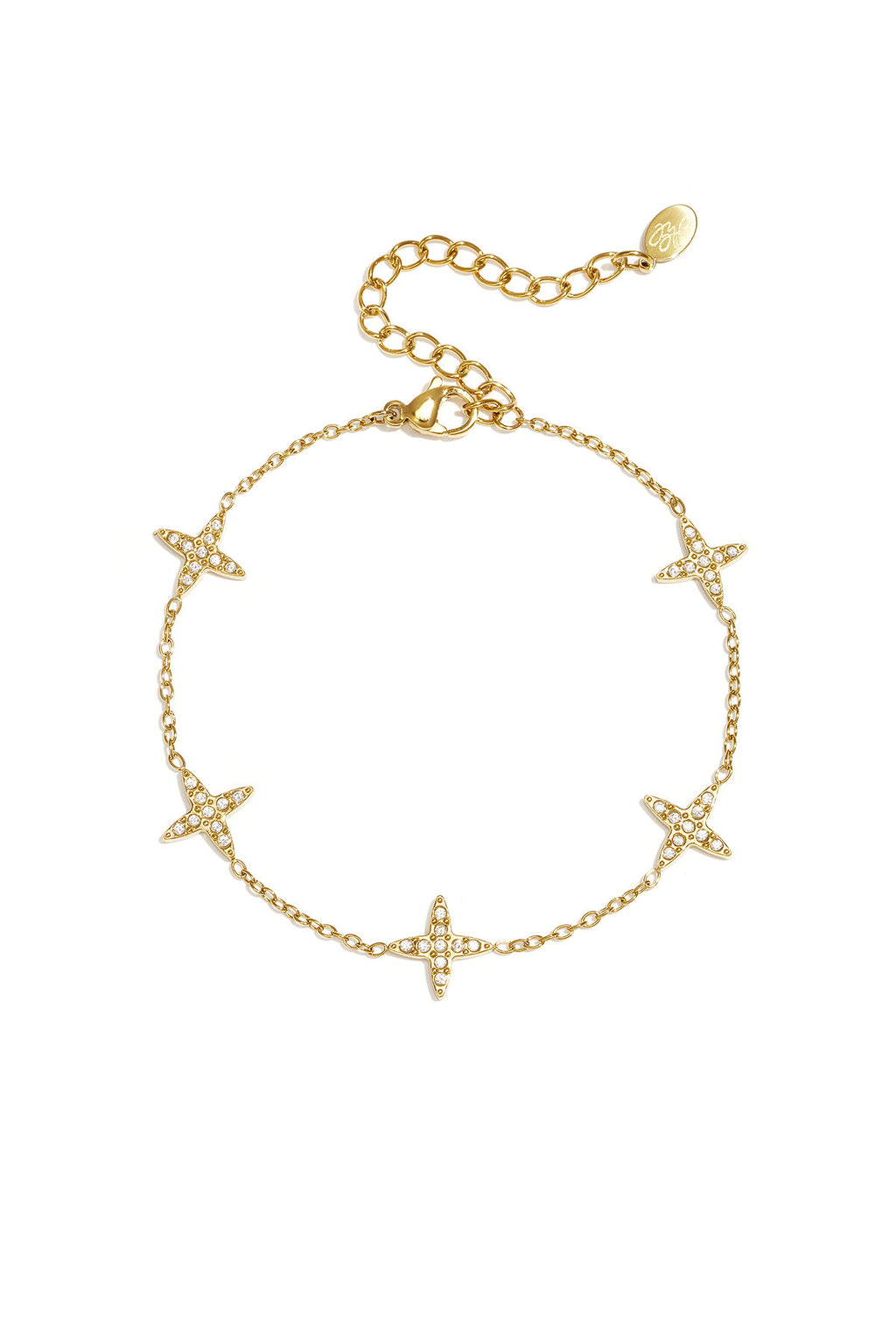 Pulsera Stelline · estrellas de cuatro puntas