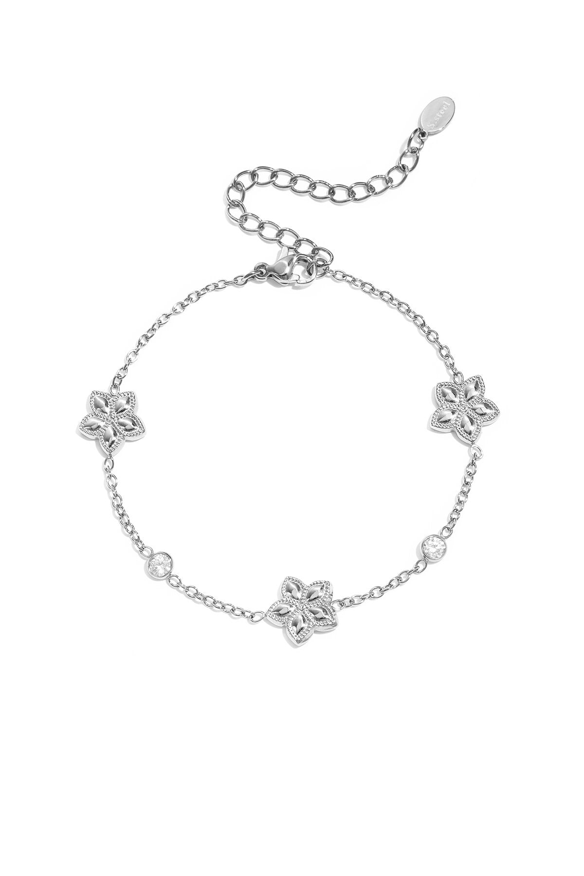 Pulsera Fiore · flores y circonitas — vista 3
