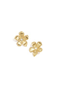 Pendientes Fiore · flor de poste en acero dorado