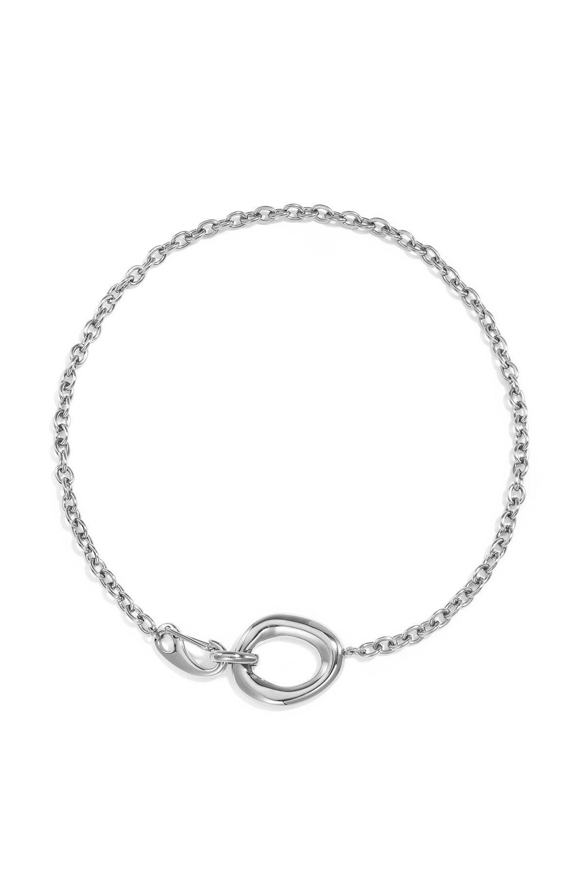 Collar Nodo · aros entrelazados de acero dorado — vista 3
