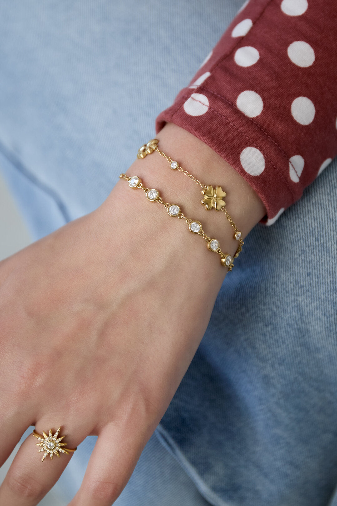 Pulsera Fiori · flores y perlas — vista 2