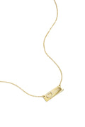 Collar Placca · placa con corazón en acero dorado