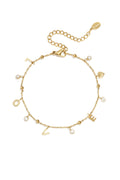 Pulsera Lettere · dijes y perlas