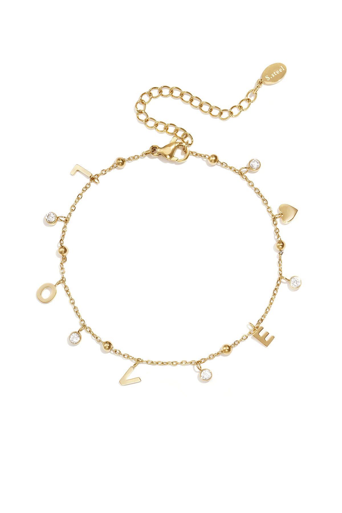 Pulsera Lettere · dijes y perlas