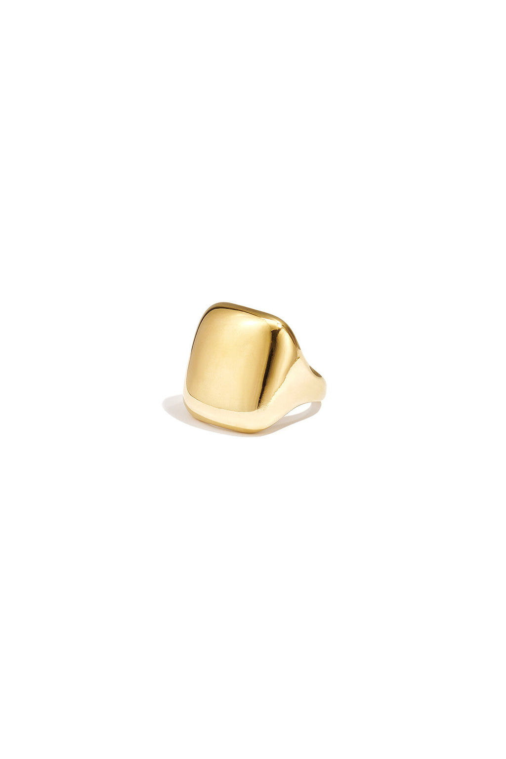 Anillo Sigillo · sello cuadrado macizo, acero dorado