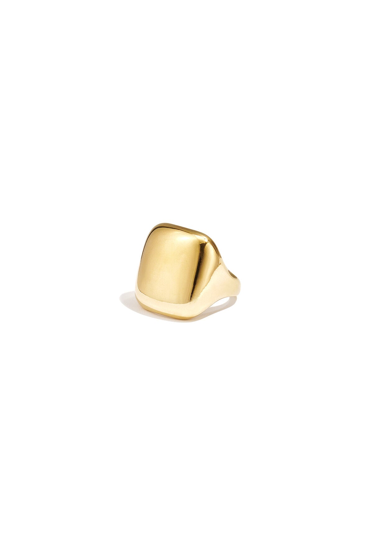 Anillo Sigillo · sello cuadrado macizo, acero dorado