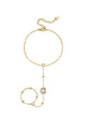 Pulsera-anillo Quadro · circonita cuadrada