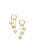 Pendientes Cascata · corazones en cadena, acero dorado