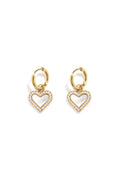 Pendientes Conchiglia · corazón de nácar en acero dorado