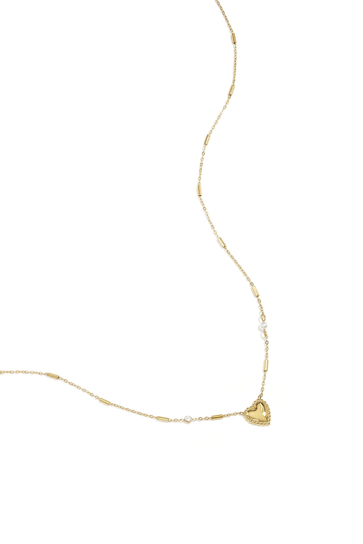 Collar Cuoricino · corazón pequeño de acero dorado