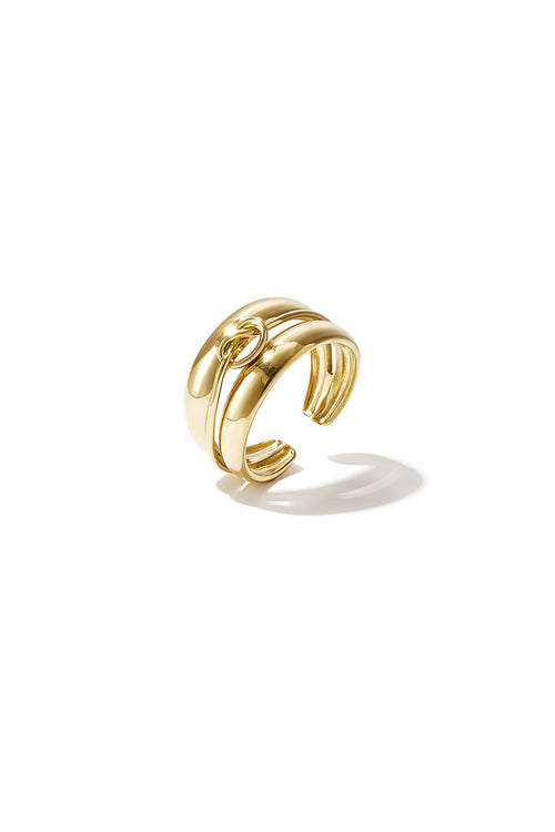 Anillo Nodo · aro grueso con lazada, acero dorado