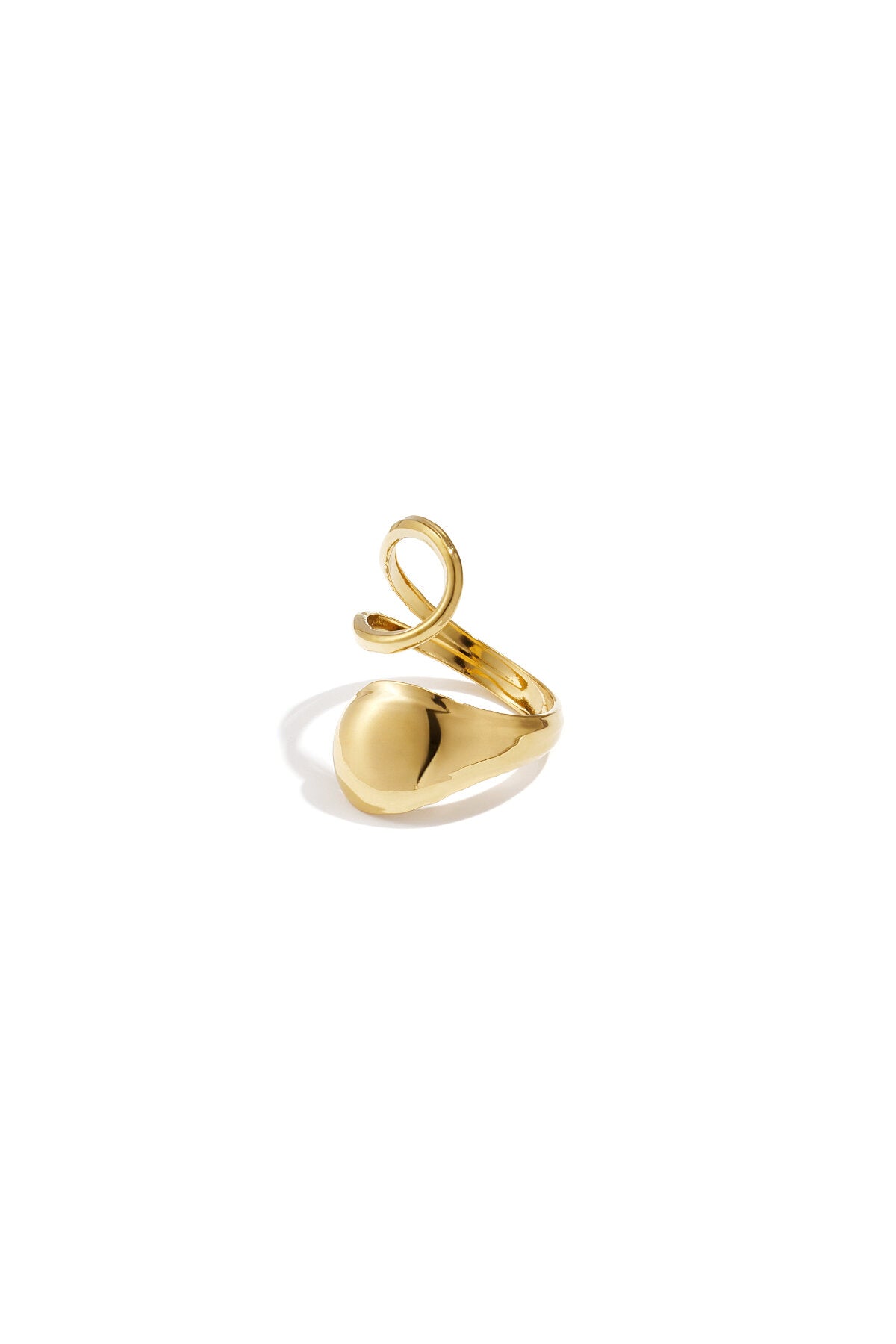 Anillo Goccia · lazada con remate macizo, acero dorado