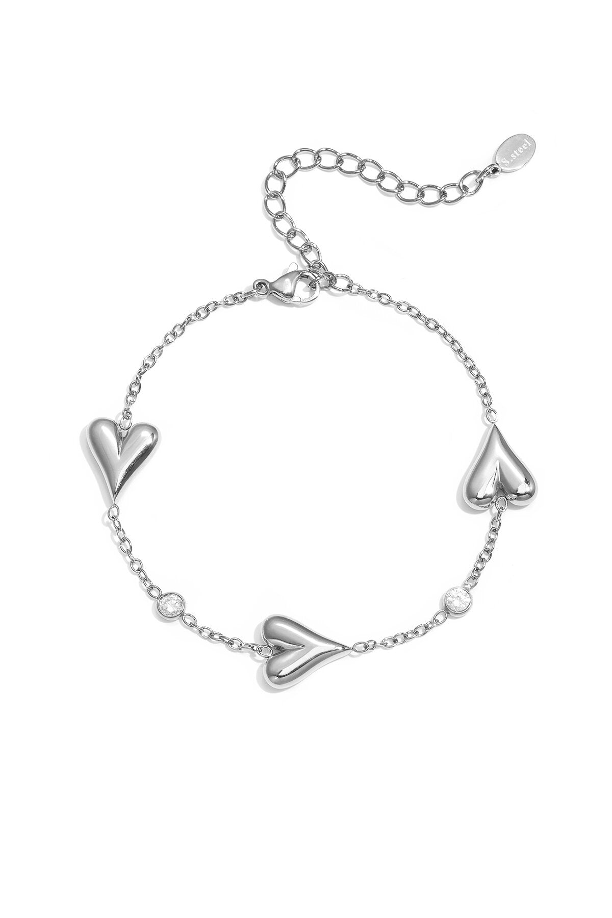 Pulsera Cuori · corazones y perlas — vista 3